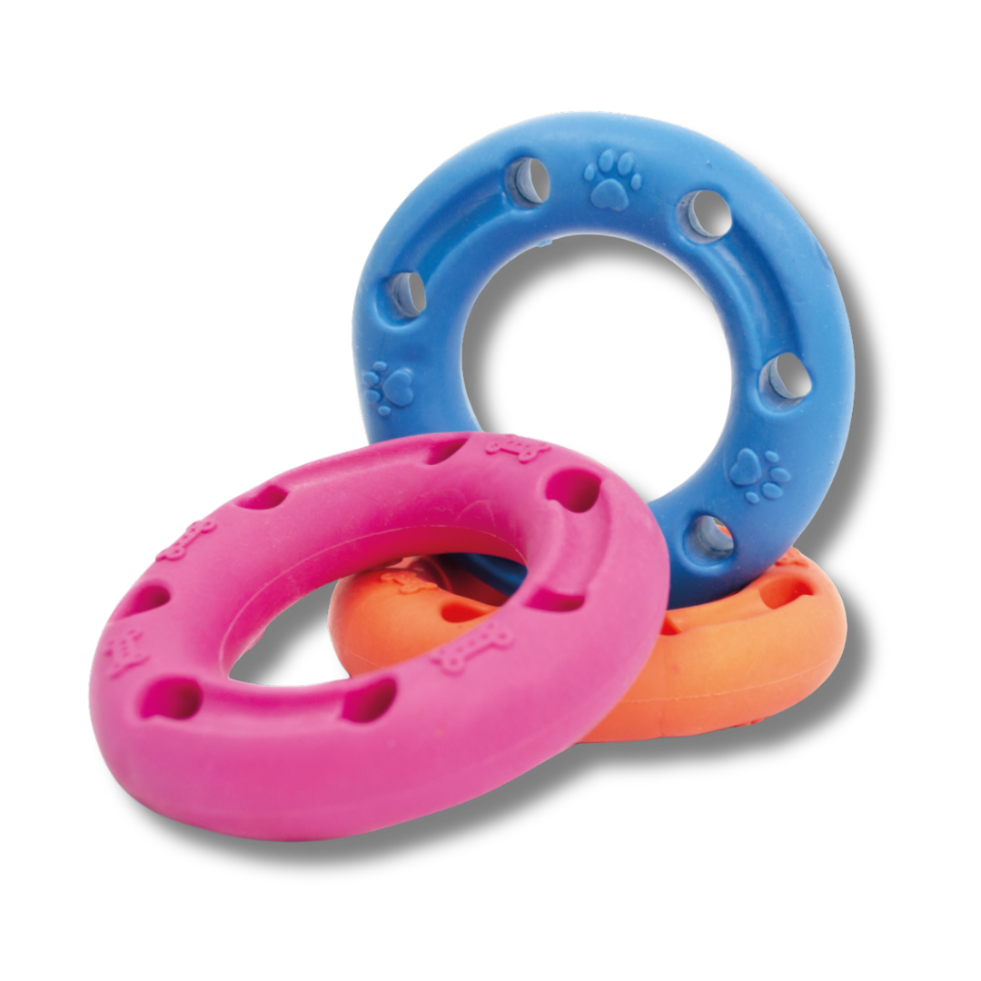 TINNY CHUMS DONA PERFORADA DE CAUCHO SOLIDO VARIOS COLORES 9.5cm by SHARPAW