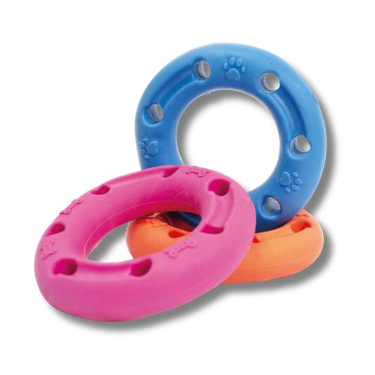 TINNY CHUMS DONA PERFORADA DE CAUCHO SOLIDO VARIOS COLORES 9.5cm by SHARPAW