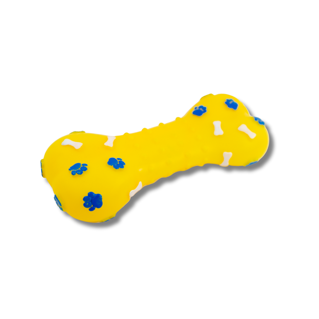 TINNY CHUMS HUESO DE VINIL C/FIGURAS Y SONIDO TIPO SQUEAKY 16.5cm BY SHARPAW