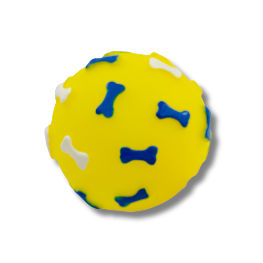 TINNY CHUMS PELOTA MEDIANA DE VINIL C/HUESOS Y SONIDO TIPO SQUEAKY 7.6cm BY SHARPAW