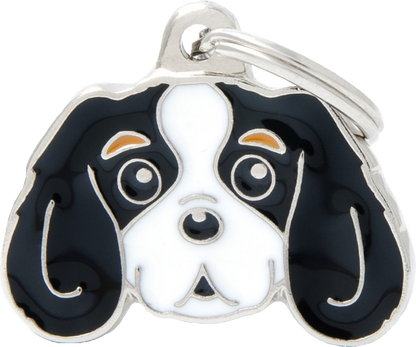 Placa De Identificación En Forma De Perro Cavalier King, Grabado Incluido