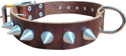 Collar De Piel Con Picos Para Mascotas Marca Silverado