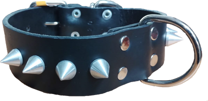 Collar De Piel Con Picos Para Mascotas Marca Silverado