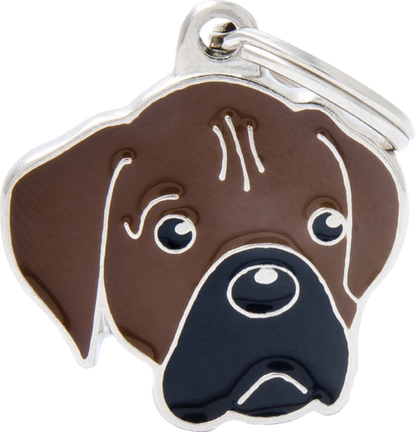 Placa De Identificación En Forma De Perro Raza Boxer, Grabado Incluido