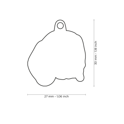 PLACA DE IDENTIFICACIÓN EN FORMA DE PERRO BEAGLE, GRABADO INCLUIDO