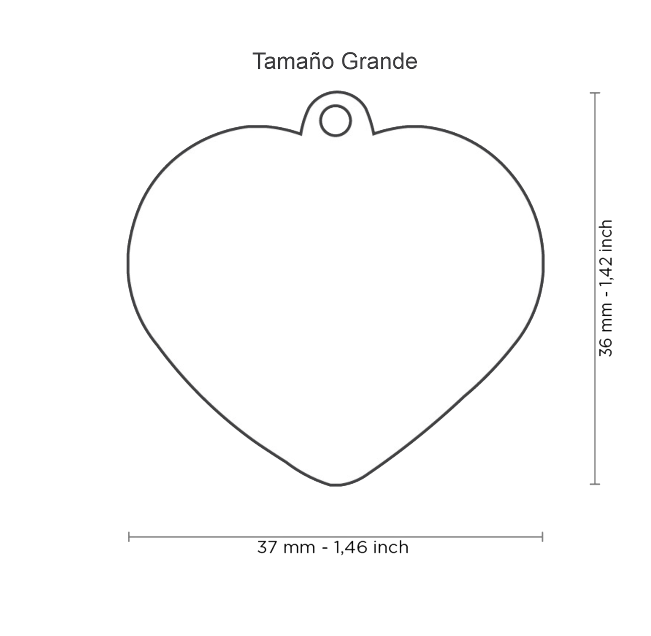 Placa De Identificación En Forma De Corazón Esmaltado, Grabado Incluido