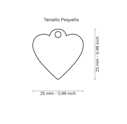 Placa De Identificación En Forma De Corazón Esmaltado, Grabado Incluido