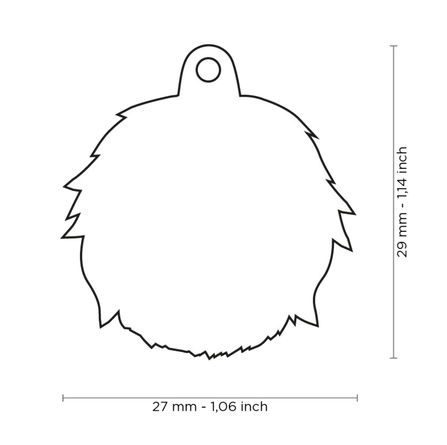 PLACA DE IDENTIFICACIÓN EN FORMA DE PERRO COTON DE TULEAR, GRABADO INCLUIDO
