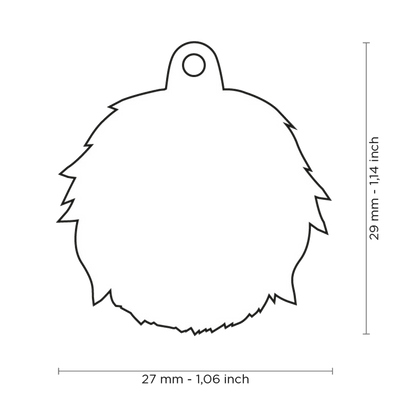 PLACA DE IDENTIFICACIÓN EN FORMA DE PERRO COTON DE TULEAR, GRABADO INCLUIDO