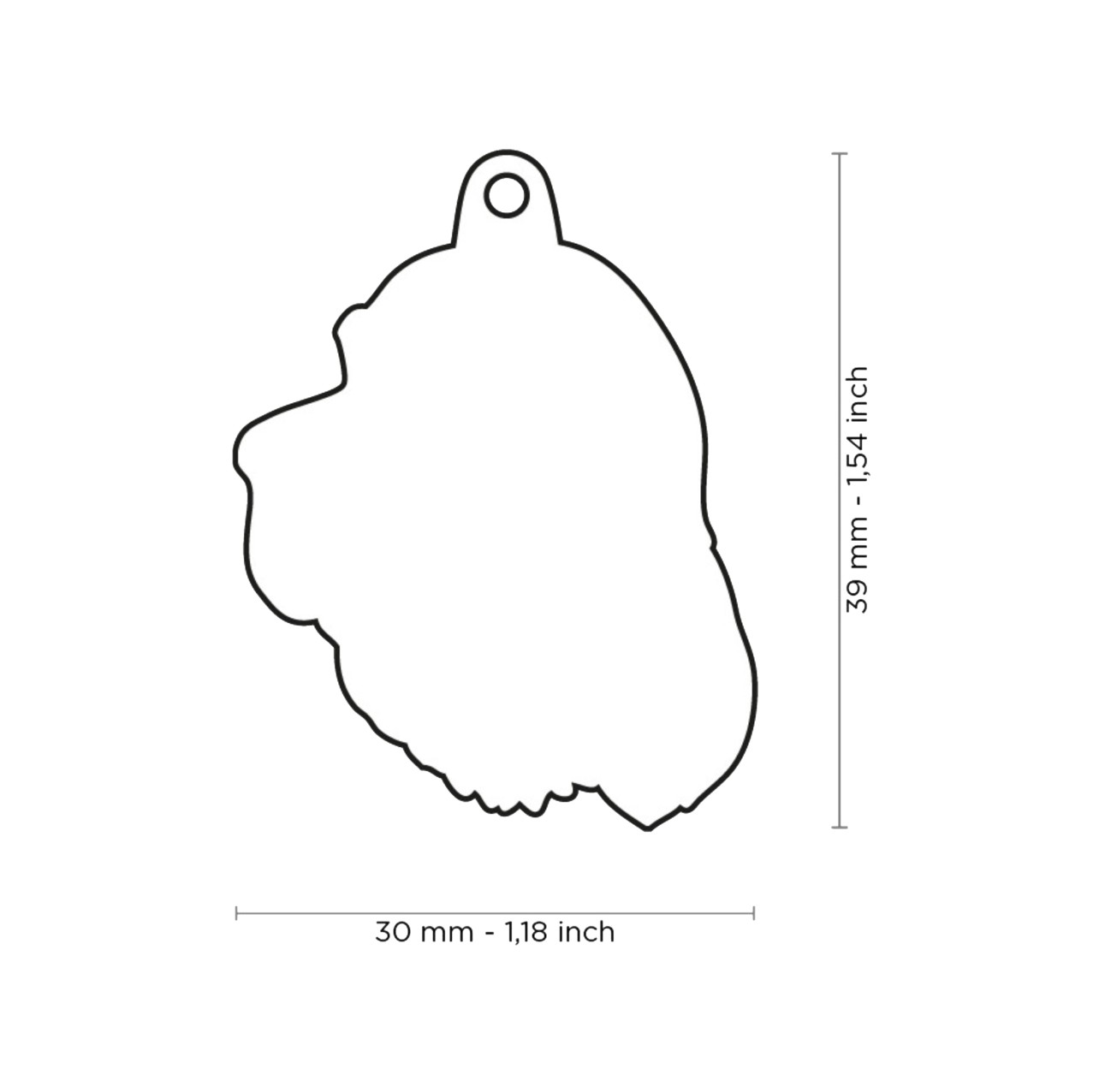 PLACA DE IDENTIFICACIÓN EN FORMA DE PERRO SETTER ESCOCÉS, GRABADO INCLUIDO