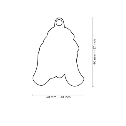 PLACA DE IDENTIFICACIÓN EN FORMA DE PERRO BASSET HOUND, GRABADO INCLUIDO