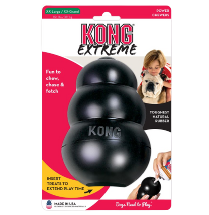 Juguete Mordedera Kong Extreme De Goma Negra Para Perros