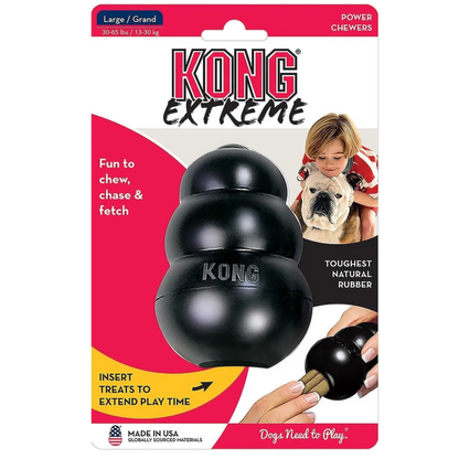 Juguete Mordedera Kong Extreme De Goma Negra Para Perros