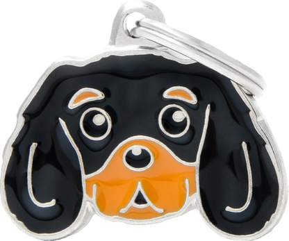 Placa De Identificación En Forma De Perro Cavalier King, Grabado Incluido