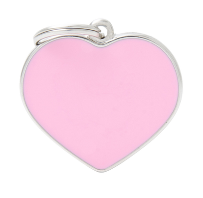Placa De Identificación En Forma De Corazón Esmaltado, Grabado Incluido