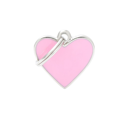Placa De Identificación En Forma De Corazón Esmaltado, Grabado Incluido