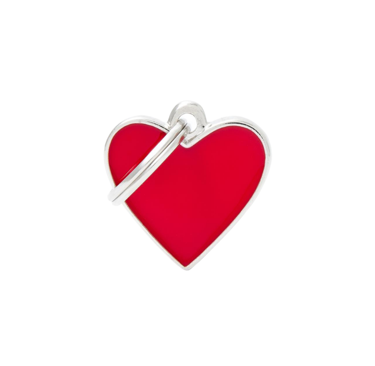 Placa De Identificación En Forma De Corazón Esmaltado, Grabado Incluido
