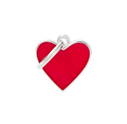 Placa De Identificación En Forma De Corazón Esmaltado, Grabado Incluido