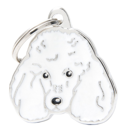 Placa De Identificación En Forma De Perro Poodle, Grabado Incluido