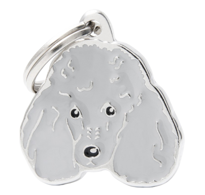 Placa De Identificación En Forma De Perro Poodle, Grabado Incluido