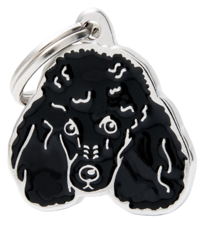 Placa De Identificación En Forma De Perro Poodle, Grabado Incluido