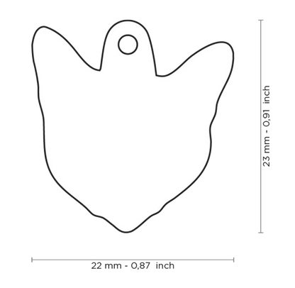 PLACA DE IDENTIFICACIÓN EN FORMA DE GATO SIAMÉS, GRABADO INCLUIDO