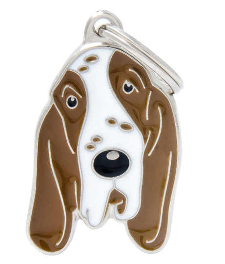 PLACA DE IDENTIFICACIÓN EN FORMA DE PERRO BRACCO ITALIANO,GRABADO INCLUIDO
