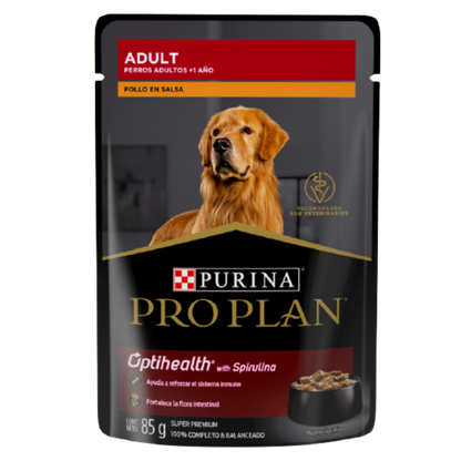 Alimento Húmedo En Sobre Purina Pro Plan Para Perros Adultos Optihealth 85 Gr