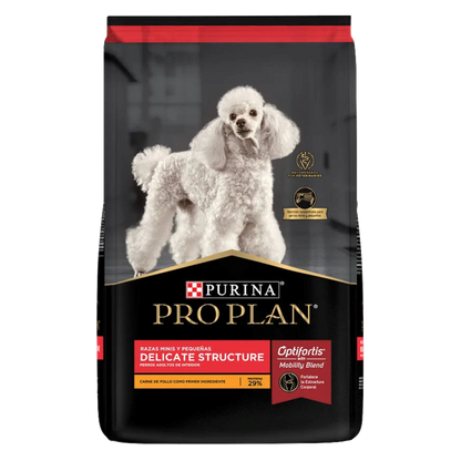 ALIMENTO PRO PLAN DELICATE STRUCTURE PARA PERROS ADULTOS DE RAZAS MINIS Y PEQUEÑAS OPTIFORTIS CON CARNE DE POLLO 3 KG