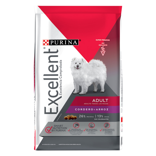 Alimento Purina Excellent Para Perros Adultos Todas Las Razas Con Cordero Y Arroz