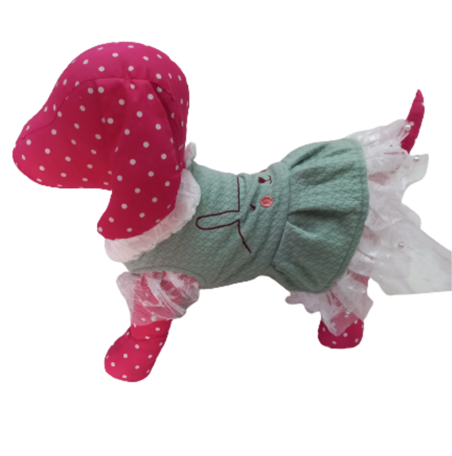 Ropa Vestido Con Diseño de Conejito Para Perro Hembra