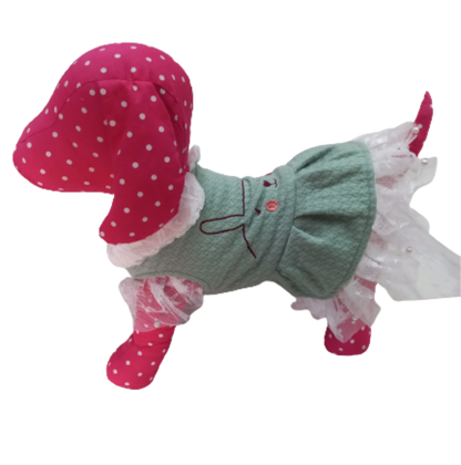 Ropa Vestido Con Diseño de Conejito Para Perro Hembra