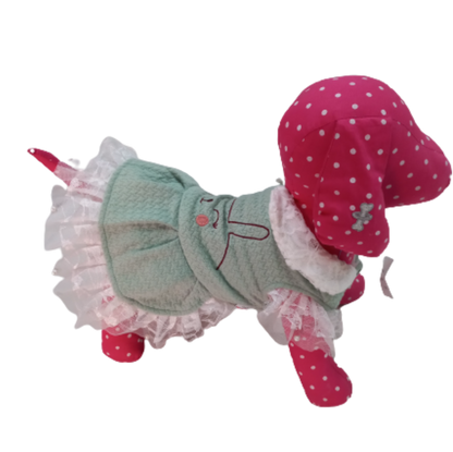 Ropa Vestido Con Diseño de Conejito Para Perro Hembra