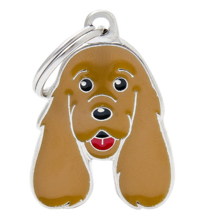 Placa De Identificación En Forma De Perro Cocker, Grabado Incluido