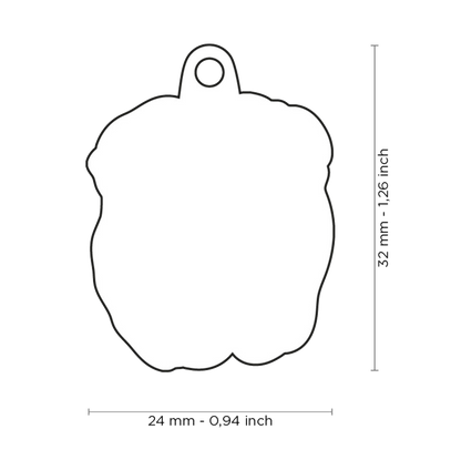 PLACA DE IDENTIFICACIÓN EN FORMA DE PERRO SHAR PEIN, GRABADO INCLUIDO