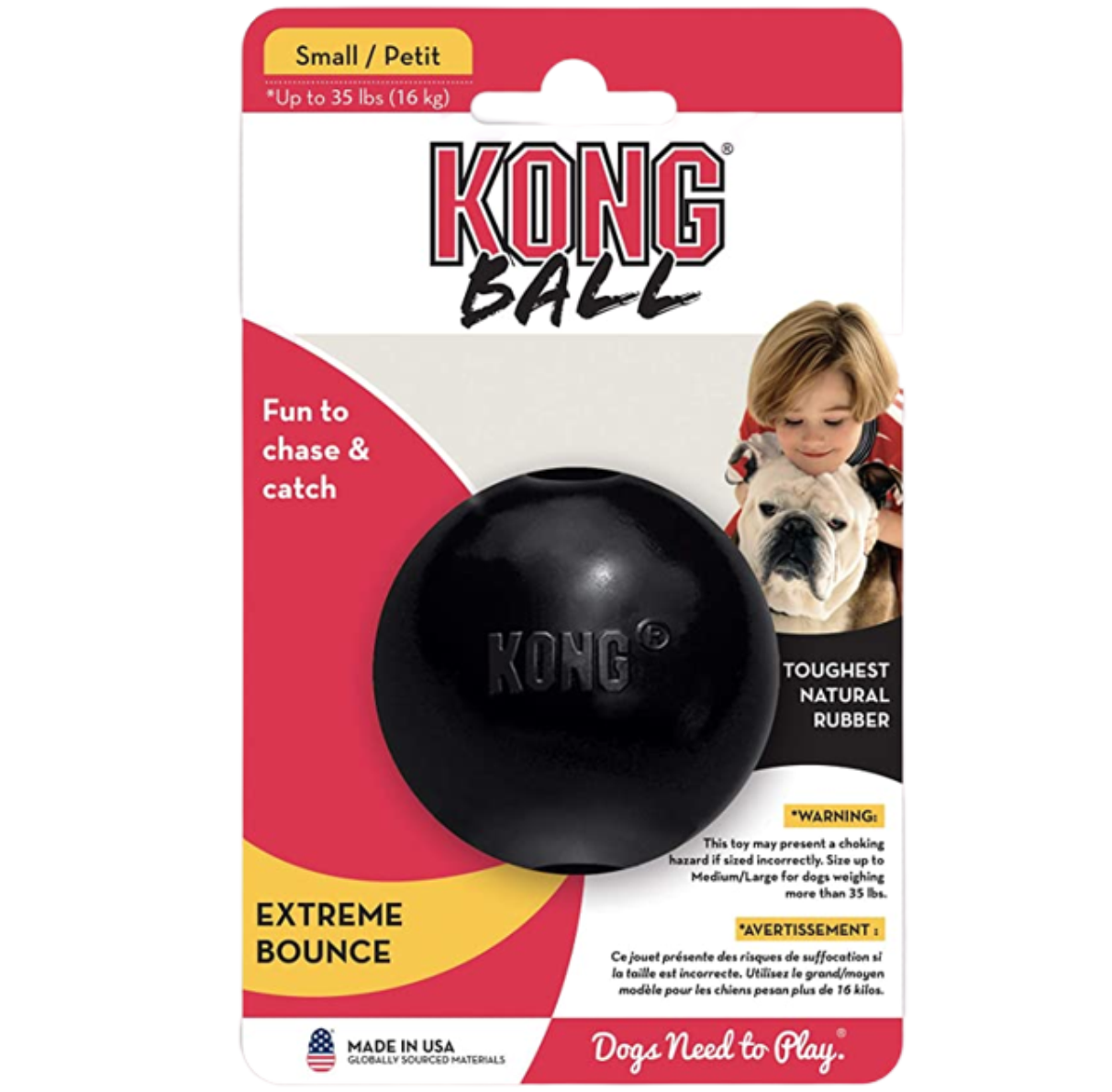 Juguete Mordedera Kong en Forma de Pelota Negra Para Perros