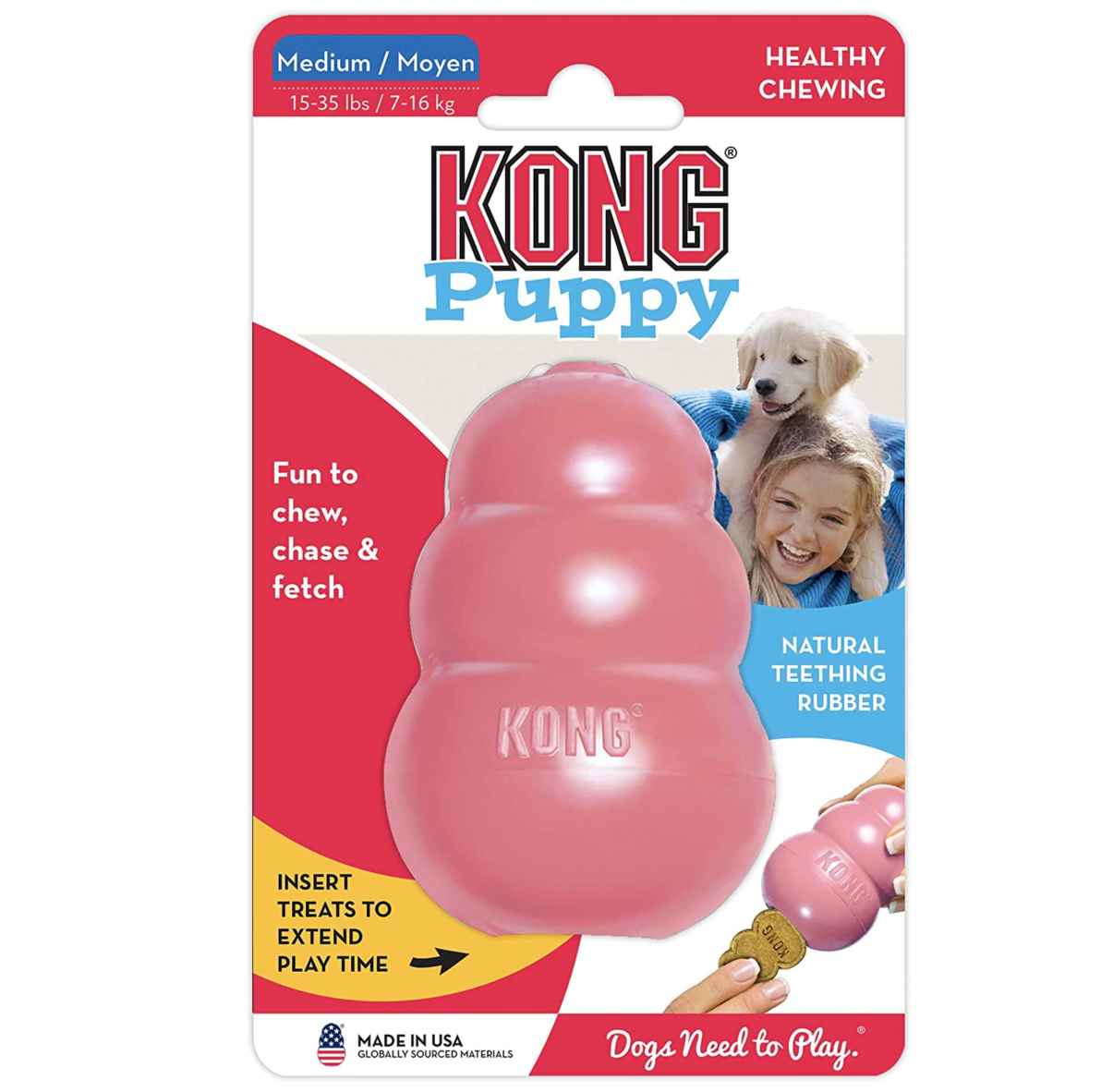 Juguete Kong Mordedera Para Perros Cachorros Casta Burdeos
