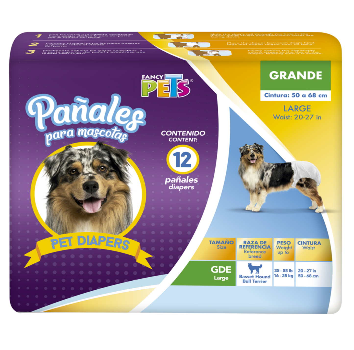 Pañales Desechables Para Perros Fancy Pets 12 Pzas