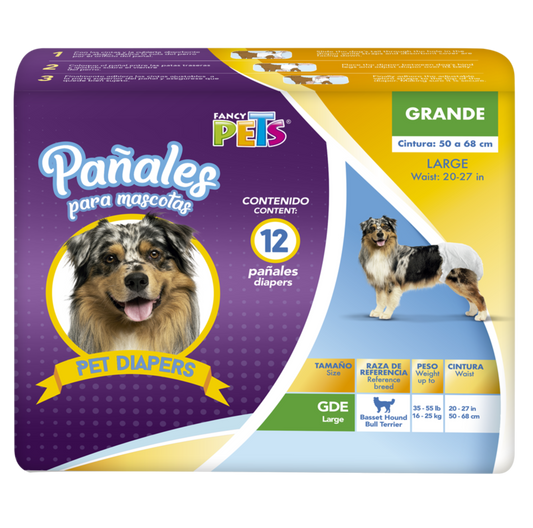 Pañales Desechables Para Perros Fancy Pets 12 Pzas