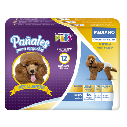 Pañales Desechables Para Perros Fancy Pets 12 Pzas