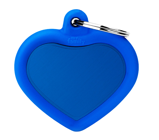 Placa De Identificación En Forma De Corazón, Aluminio Con Orilla De Goma, Grabado Incluido