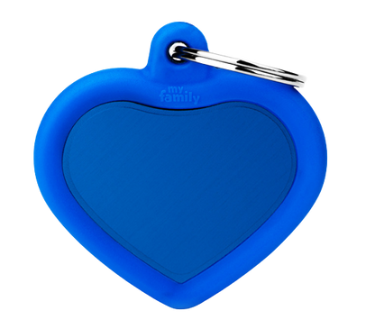 Placa De Identificación En Forma De Corazón, Aluminio Con Orilla De Goma, Grabado Incluido