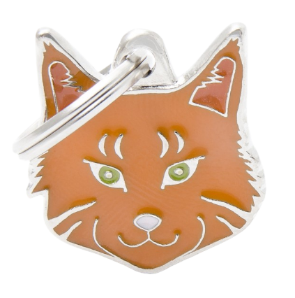 Placa De Identificación En Forma De Gato Maine Coon, Grabado Incluido