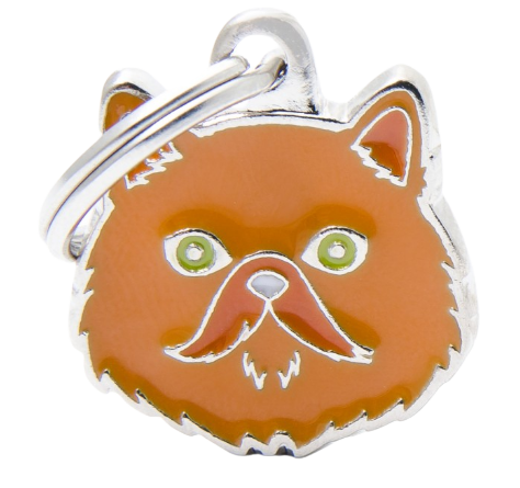 Placa De Identificación En Forma De Gato Persa, Grabado Incluido