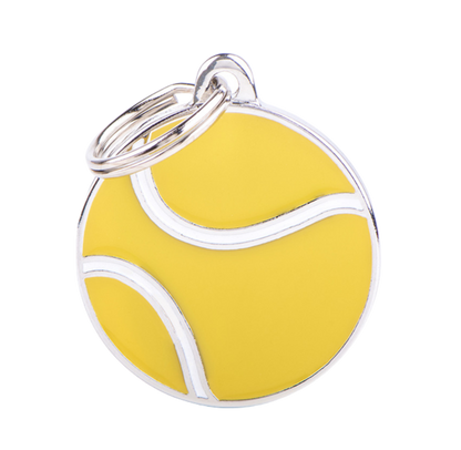 Placa De Identificación En Forma De Pelota De Tennis, Grabado Incluido