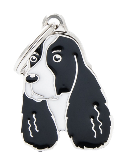 Placa De Identificación En Forma De Perro Springer Spaniel, Grabado Incluido