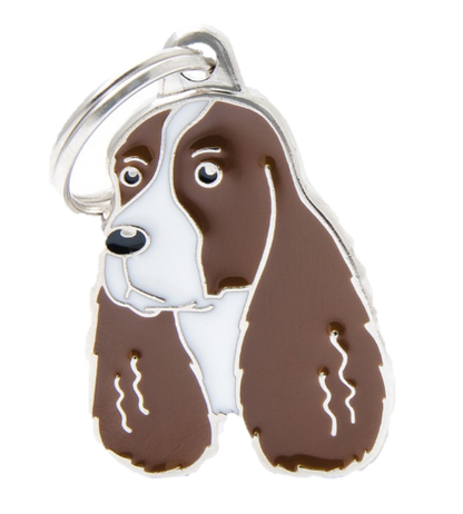 Placa De Identificación En Forma De Perro Springer Spaniel, Grabado Incluido