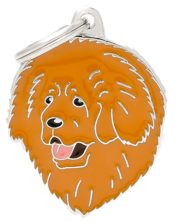 PLACA DE IDENTIFICACIÓN EN FORMA DE PERRO DOGO DEL TIBET, GRABADO INCLUIDO