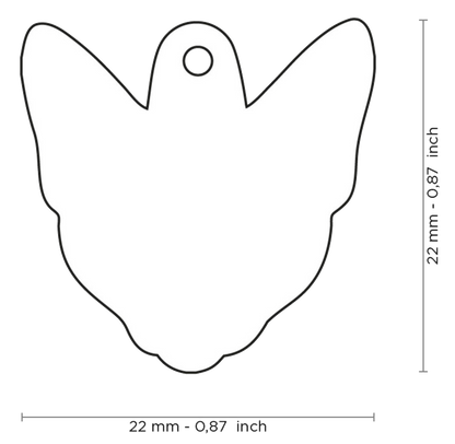 PLACA DE IDENTIFICACIÓN EN FORMA DE GATO ABISINIO, GRABADO INCLUIDO