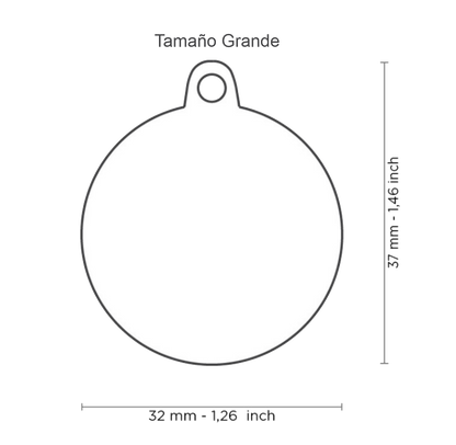 Placa De Identificación En Forma Circular "I Love You", Grabado Incluido
